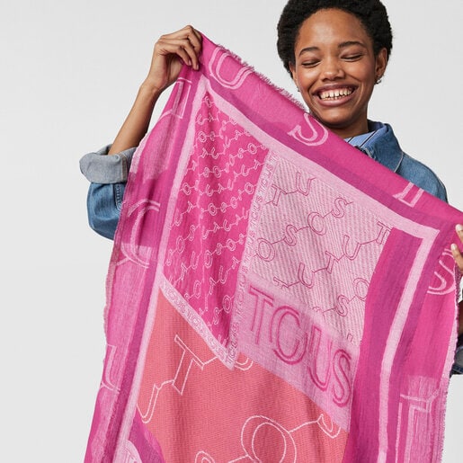 Foulard Script Soft Jacquard fucsia