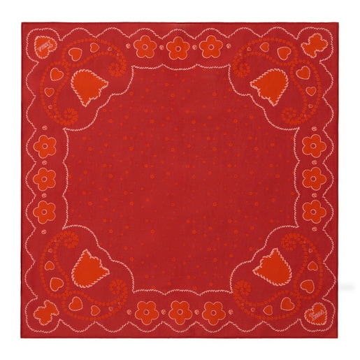 Square red Scarf TOUS Motifs Paisley