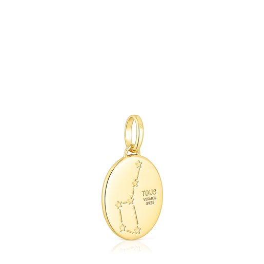 Pendentif Sagittaire en argent vermeil avec nacre et topazes TOUS Horoscope