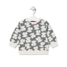 Sweatshirt Casual estampada Cinzento