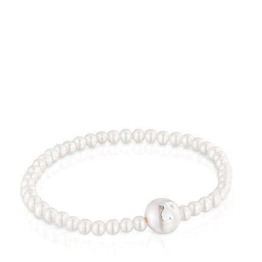 Silver and cultured pearl Elastic bracelet TOUS Icon Pearl