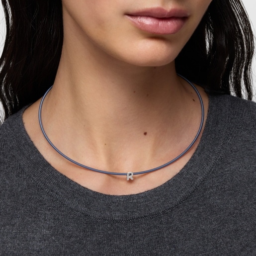 7 mm silver letter R Charm TOUS Mesh Tube