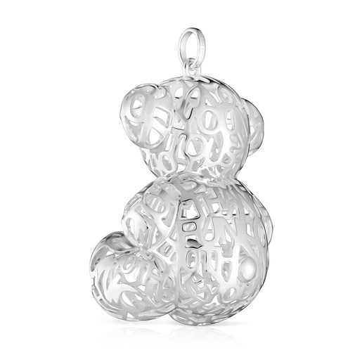 40 mm silver openwork bear Pendant Bold Bear
