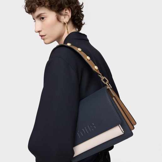 Medium blue and pink Crossbody bag Audree Saffiano