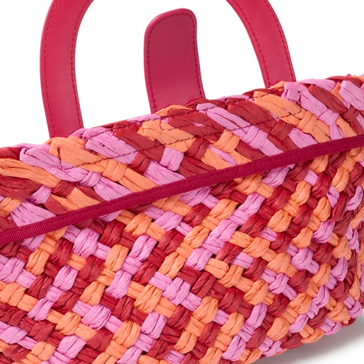 حقيبة أحمال خفيفة متوسطة الحجم من الرافية باللون الفوشيا من تشكيلة TOUS Dora