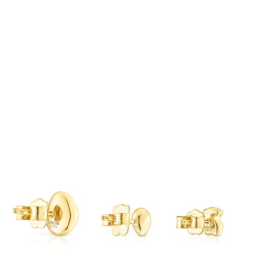 Pack of three silver vermeil TOUS Joy Bits earrings