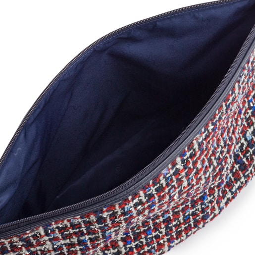 حقيبة يد Kaos Shock Tweed متوسطة الحجم بدرجات الأزرق الداكن المتعددة