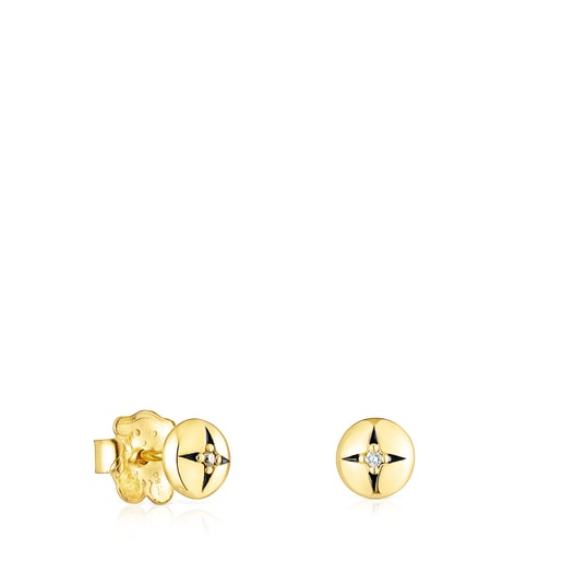 Gold Magic Nature Earrings with diamonds | TOUS