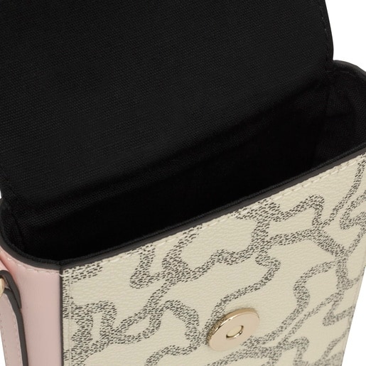 Custodia per cellulare a tracolla beige Kaos Icon