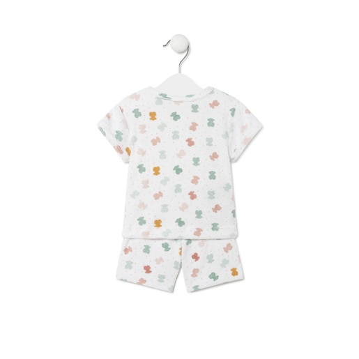 Terry cloth baby outfit in Joy white