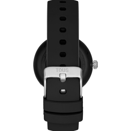 Smartwatch with black strap and steel motifs TOUS S-CONNECT CHARMS