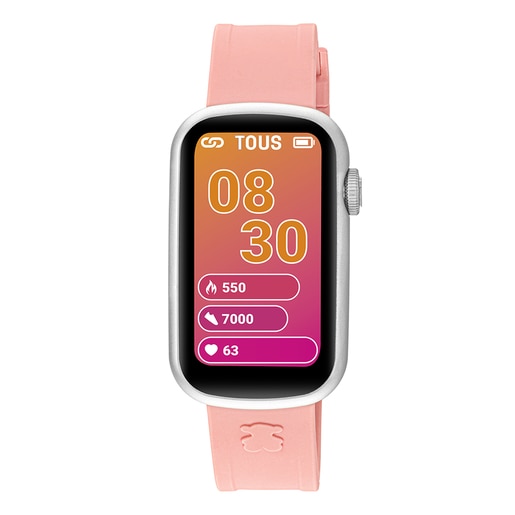 Smartwatch with nylon strap and pink silicone strap T-Band | TOUS