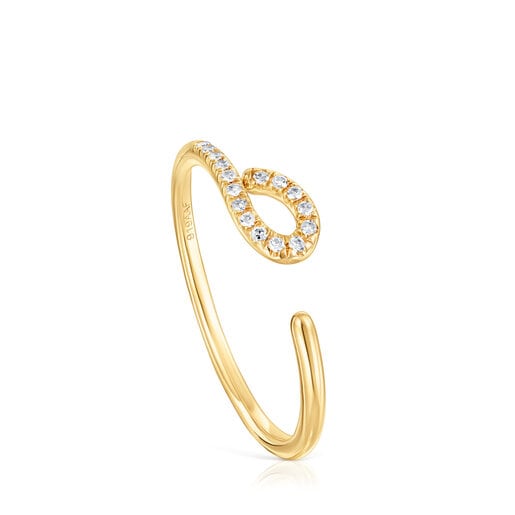 Anillo abierto de oro con diamantes de 0,06 ct Bent