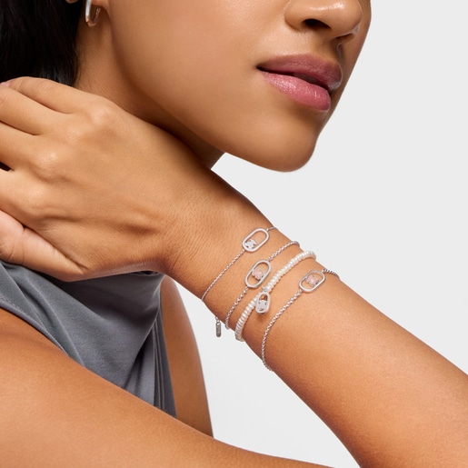 Pulsera cadena de plata y cuarzo Camille