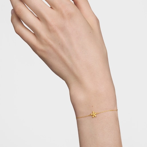 Pulsera cadena flor con baño de oro 18 kt sobre plata TOUS Motivos