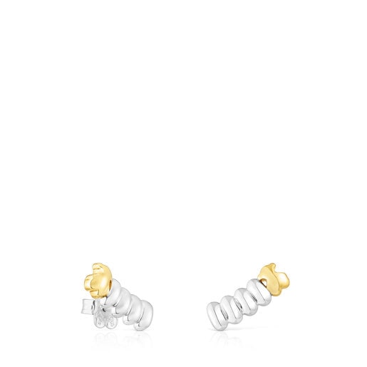 Silver and silver vermeil Virtual Garden Climber earrings