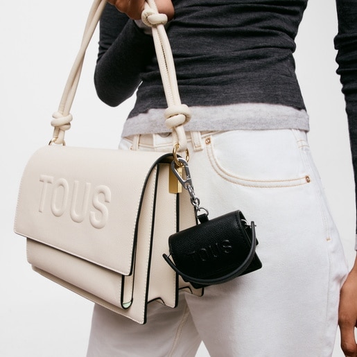 Black mini crossbody Key ring Audree