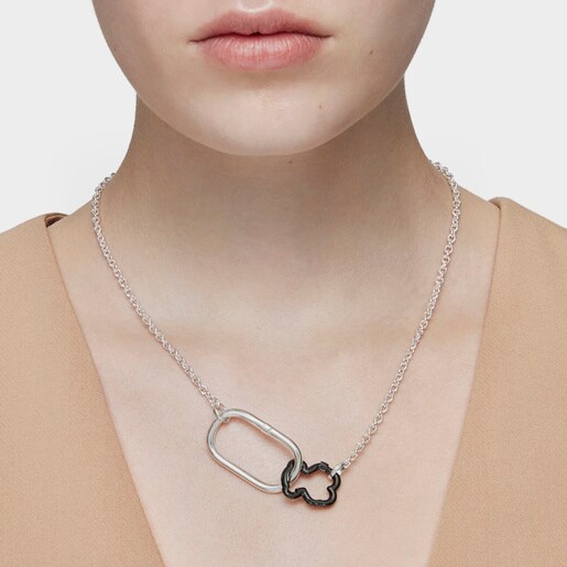 Anilla oso de plata dark silver Hold