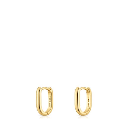 Short 12 mm Hoop earrings with 18kt gold plating over silver TOUS Basics