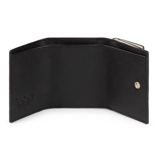 ארנק מטבעות עם דש סגירה TOUS Funny קטן בצבעי בז' ושחור