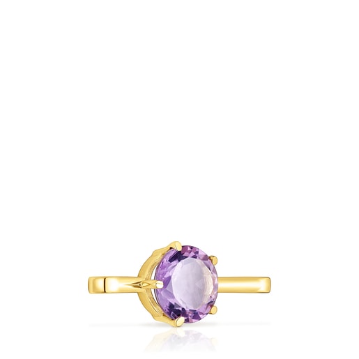 Großer Anhänger Hold aus Vermeil-Silber mit Amethyst