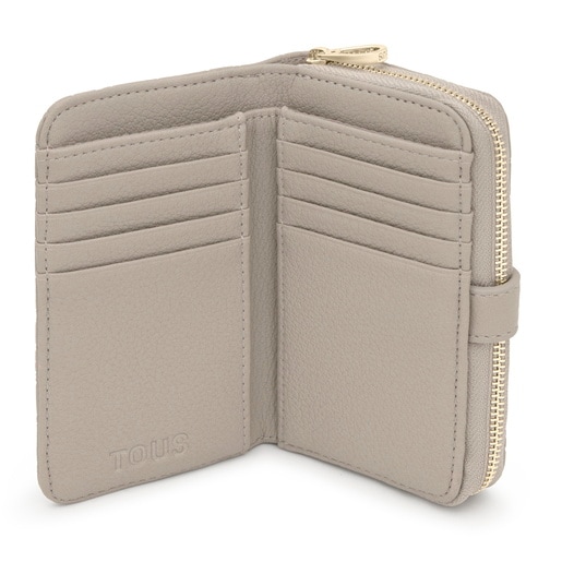 Taupe-colored Wallet Bridge Puffy Bear