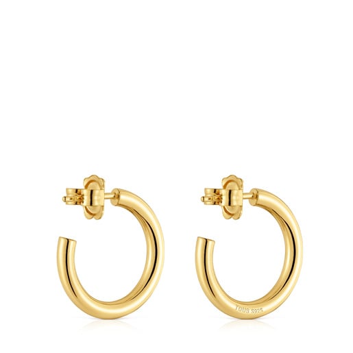 Short 15 mm Hoop earrings with 18kt gold plating over silver TOUS Basics