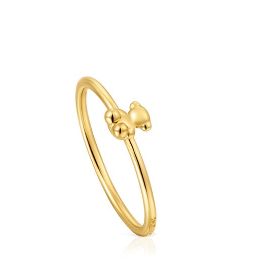 Bold Bear gold and bear charm Ring
