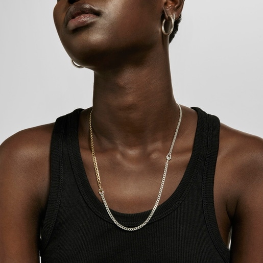 シルバーのカーブチェーン・ブレスレット TOUS MANIFESTO