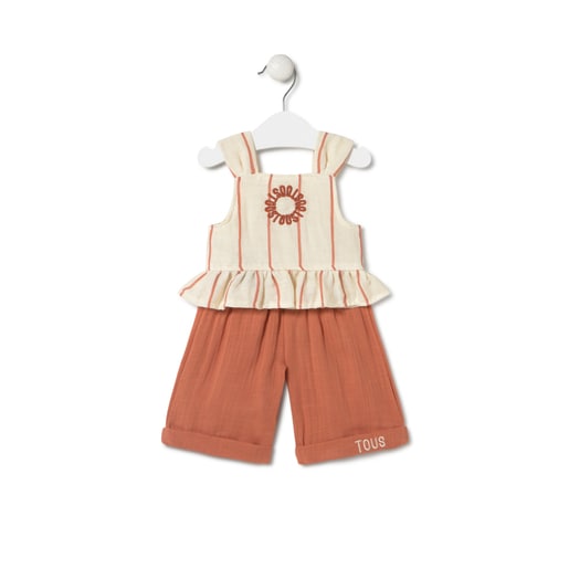 Conjunto de bebé niña Classic teja
