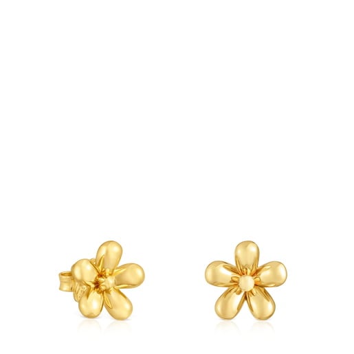 Flower Earrings with 18kt gold plating over silver Daisy | TOUS