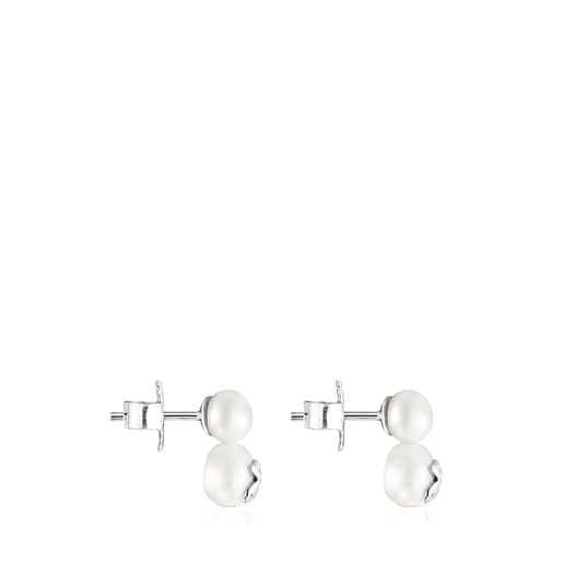 Pendientes de plata con dos perlas Icon Pearl