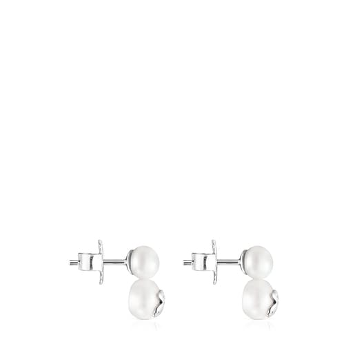 Icon Pearl earrings in silver and pearl | TOUS