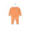 Knitted baby outfit in Tricot orange