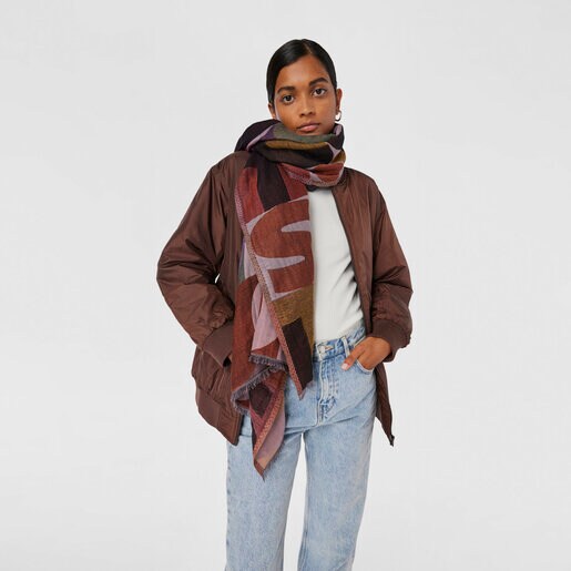 צעיף ג'קארד TOUS Mimic בצבע שחור