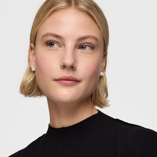 Boucles d’oreilles argent et perles de culture 8,5 mm TOUS Icon Pearl