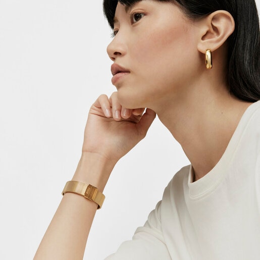Karat Squared Analogue watch with gold-colored IPG steel wristband
