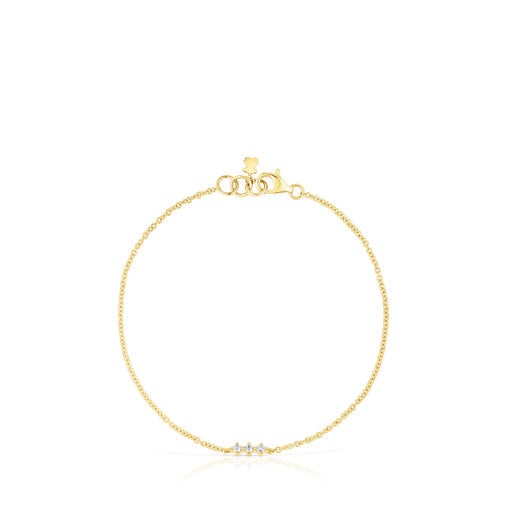 Gold Strip bracelet with diamonds Les Classiques | TOUS