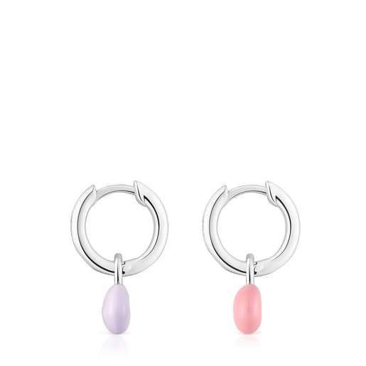 Silver and colored enamel TOUS Joy Bits earrings