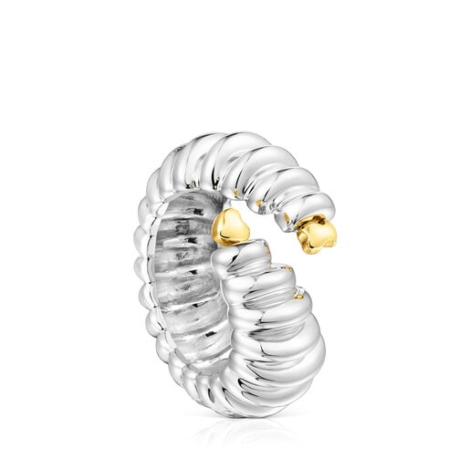 Bague Virtual Garden ouverte en argent et argent vermeil