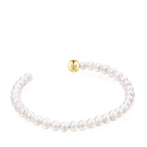 Silver vermeil Gloss Bracelet with pearls