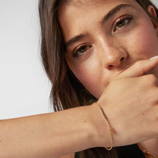 Silver Vermeil Valentine's Day heart Bracelet with Spinels