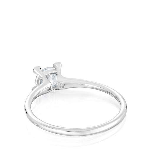 Anell solitari de platí amb diamant creat al laboratori 0,50 ct Shine LGD
