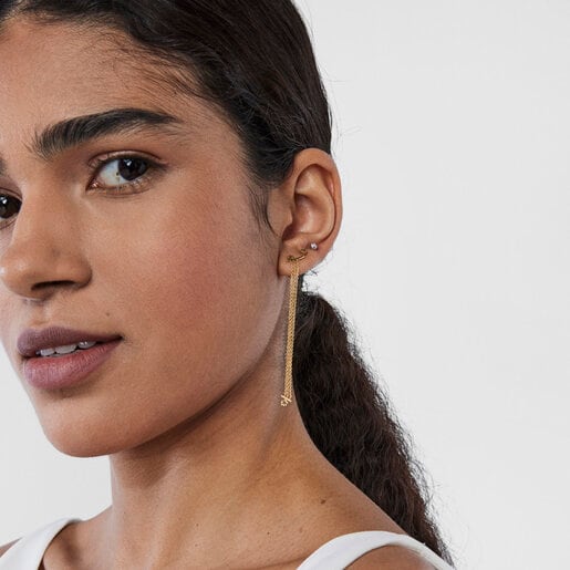 Gold TOUS Cool Joy Earring with three chains