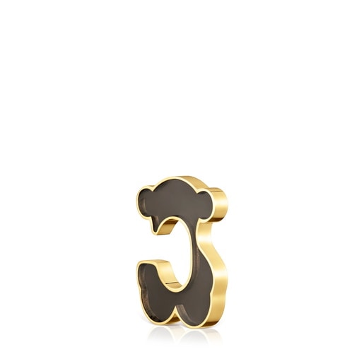 Gold-colored steel and black resin bear Earcuff TOUS Galaxy