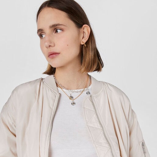 תליון TOUS Alphabet מכסף ומוורמיל כסף עם מדליון האות A