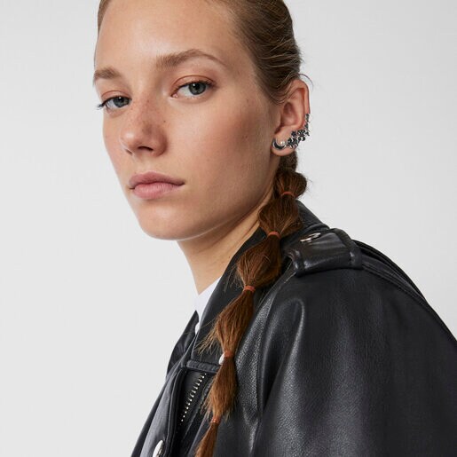 Серебряная полусерьга Nocturne с жемчугом