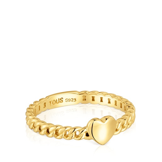 Small 18kt gold plating over silver heart Ring Bold Motif
