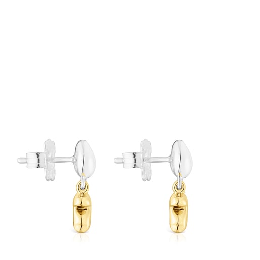 Short two-tone TOUS Joy Bits Earrings with bear