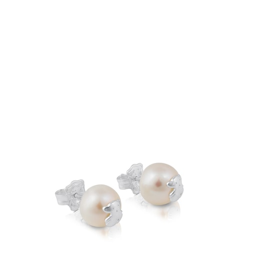 Silver TOUS Pearl Earrings with Pearl